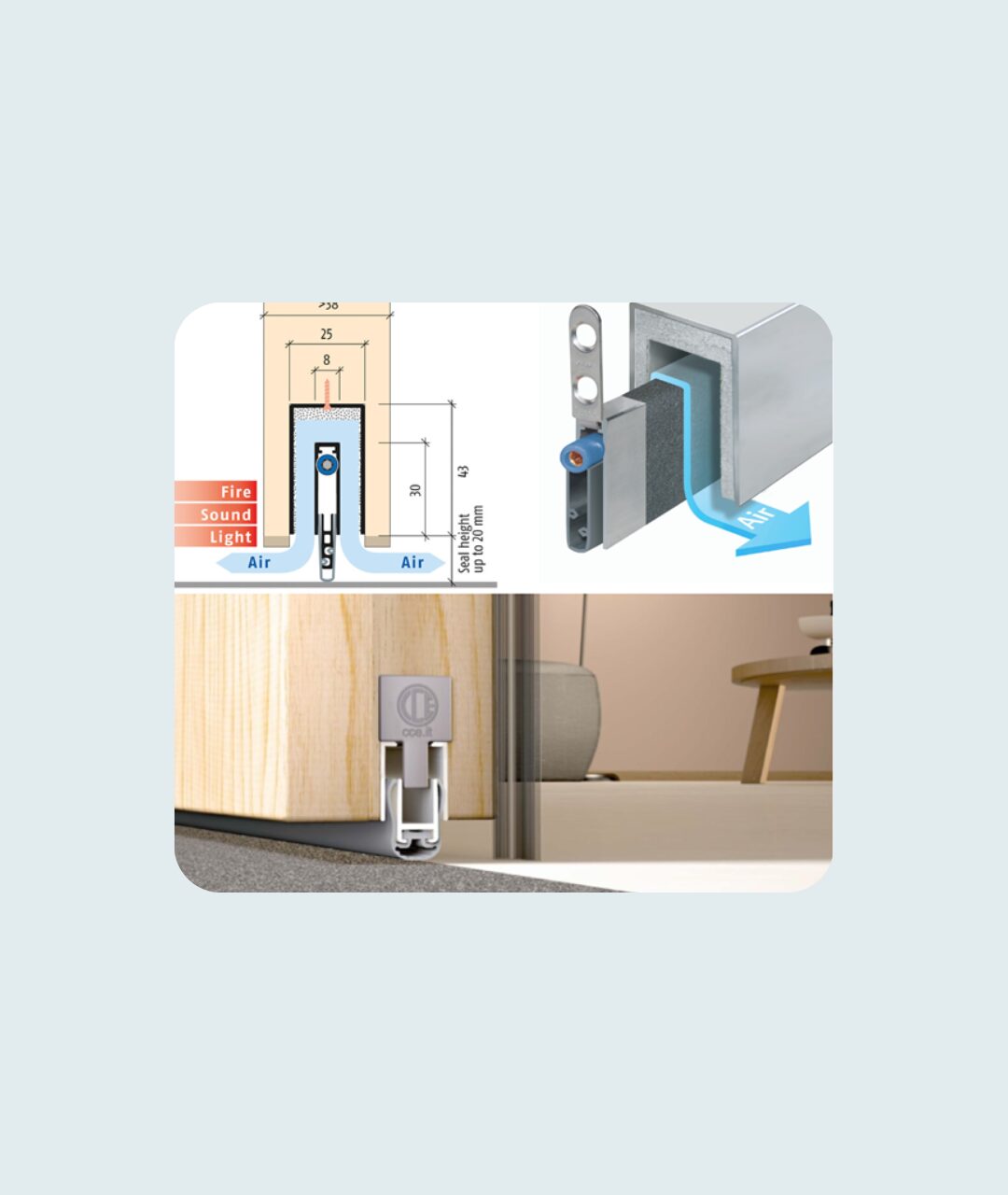 Customer asks: How can forced ventilation under the door leaf be resolved so that the sound insulation of the doors is maintained?