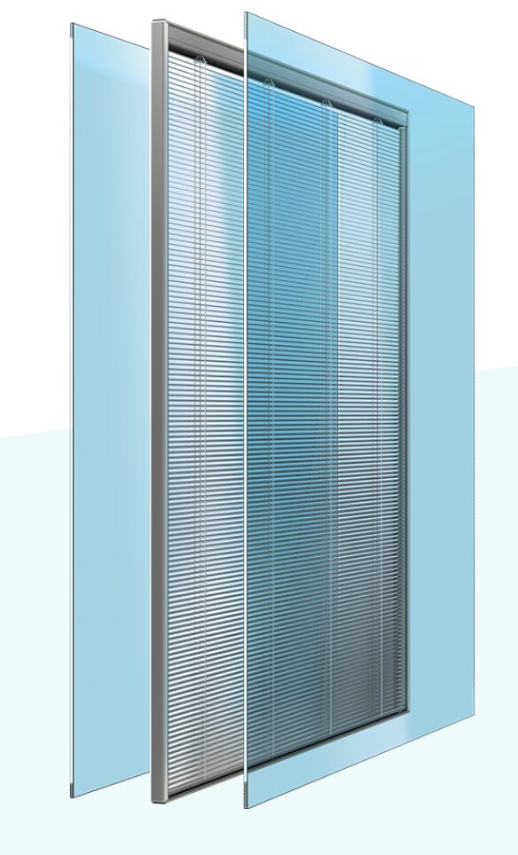 Klaaspaketi sisesed ribakardinad Aru SlimLine puitalumiinium aken